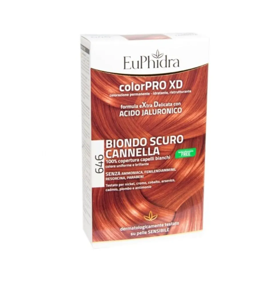 EuPhidra ColorPro XD 646 biondo scuro cannella - Tinta permanente per i capelli bianchi, 1 kit
