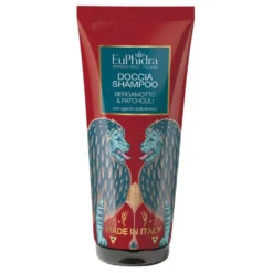 Euphidra Doccia Shampoo Bergamotto e Patchouli - Detergente tonificante per corpo e capelli, 200 ml