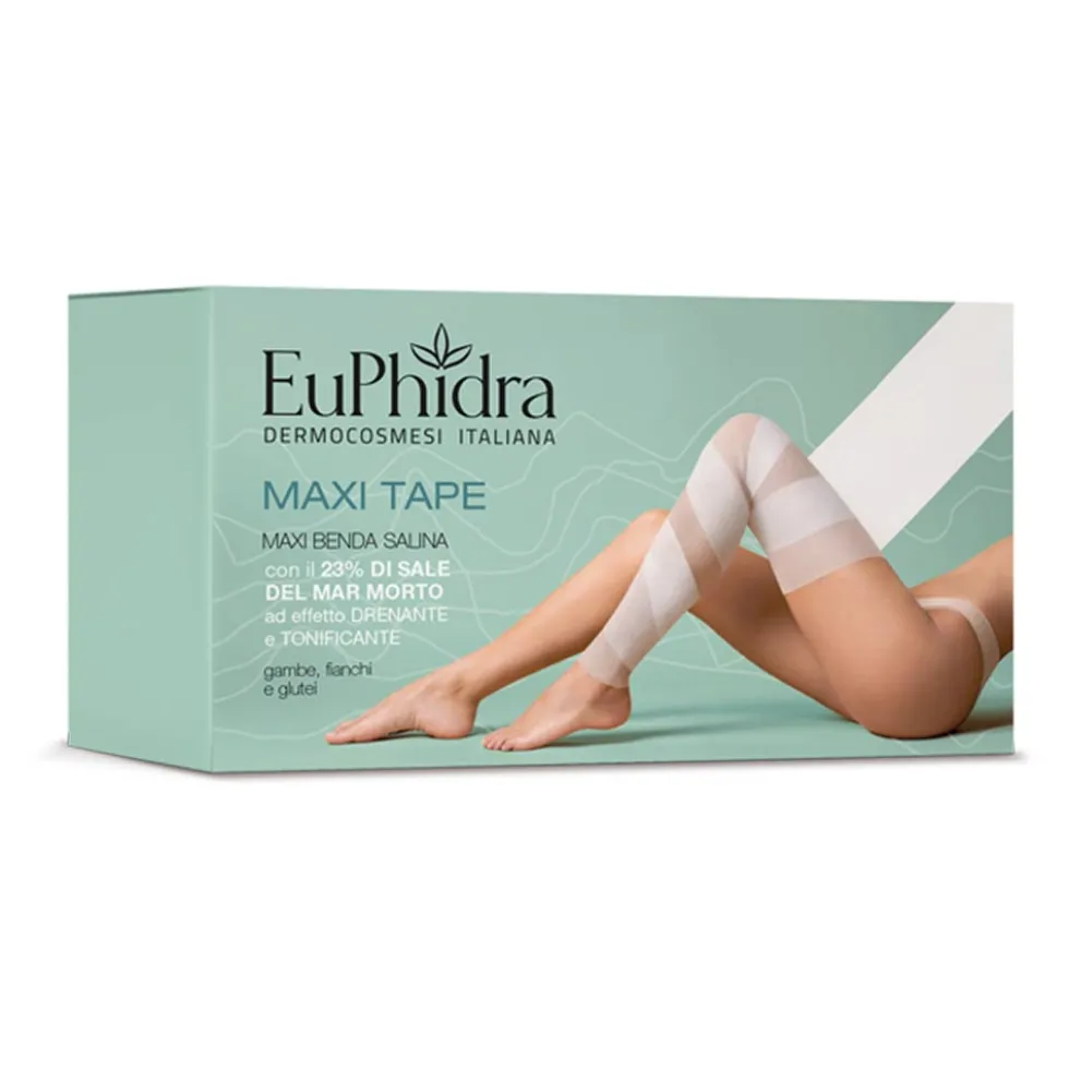 Euphidra Maxi Tape Benda Salina Drena e Tonifica, 1 Benda + 1 Pantalone Cartene