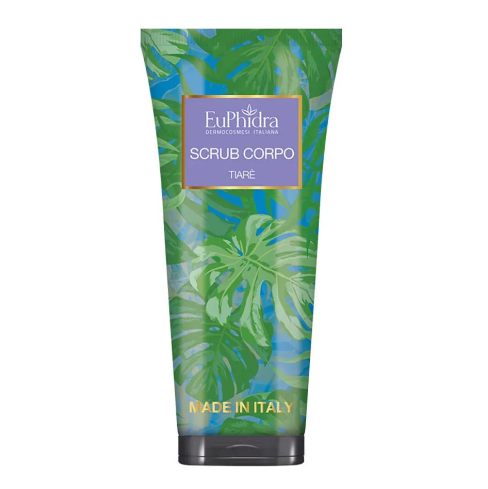 Euphidra Scrub corpo Tiaré - Gel esfoliante per la pulizia profonda della pelle, 200 ml