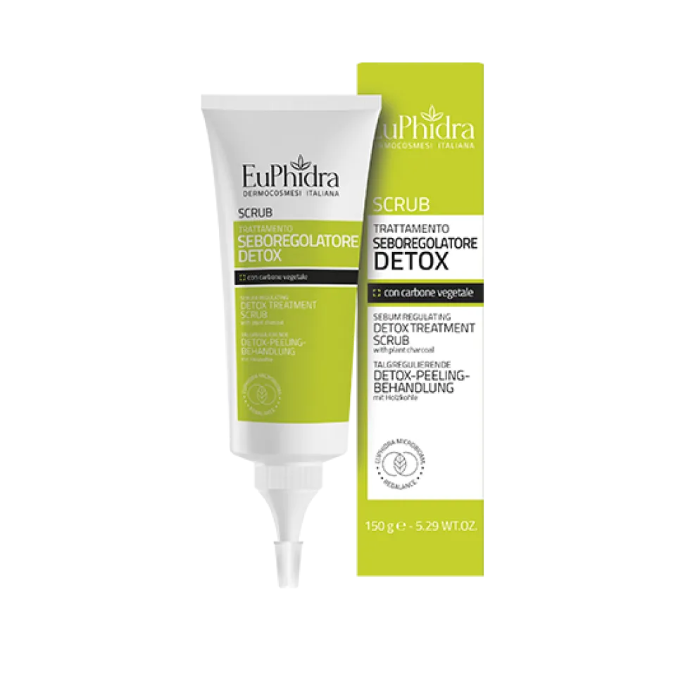 Euphidra Scrub Seboregolatore Detox con Carbone Vegetale, 150g