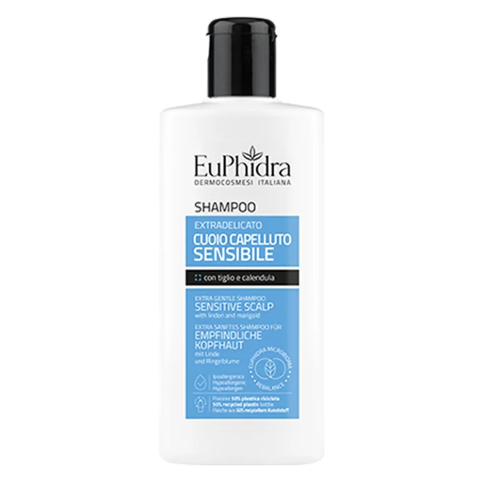 Euphidra Shampoo Cuoio Capelluto Sensibile - Shampoo lenitivo per il prurito e i fastidi, 200 ml