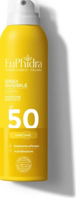 EuPhidra Spray Invisibile Corpo SPF 50 - Spray solare per la protezione e l'idratazione, 200 ml