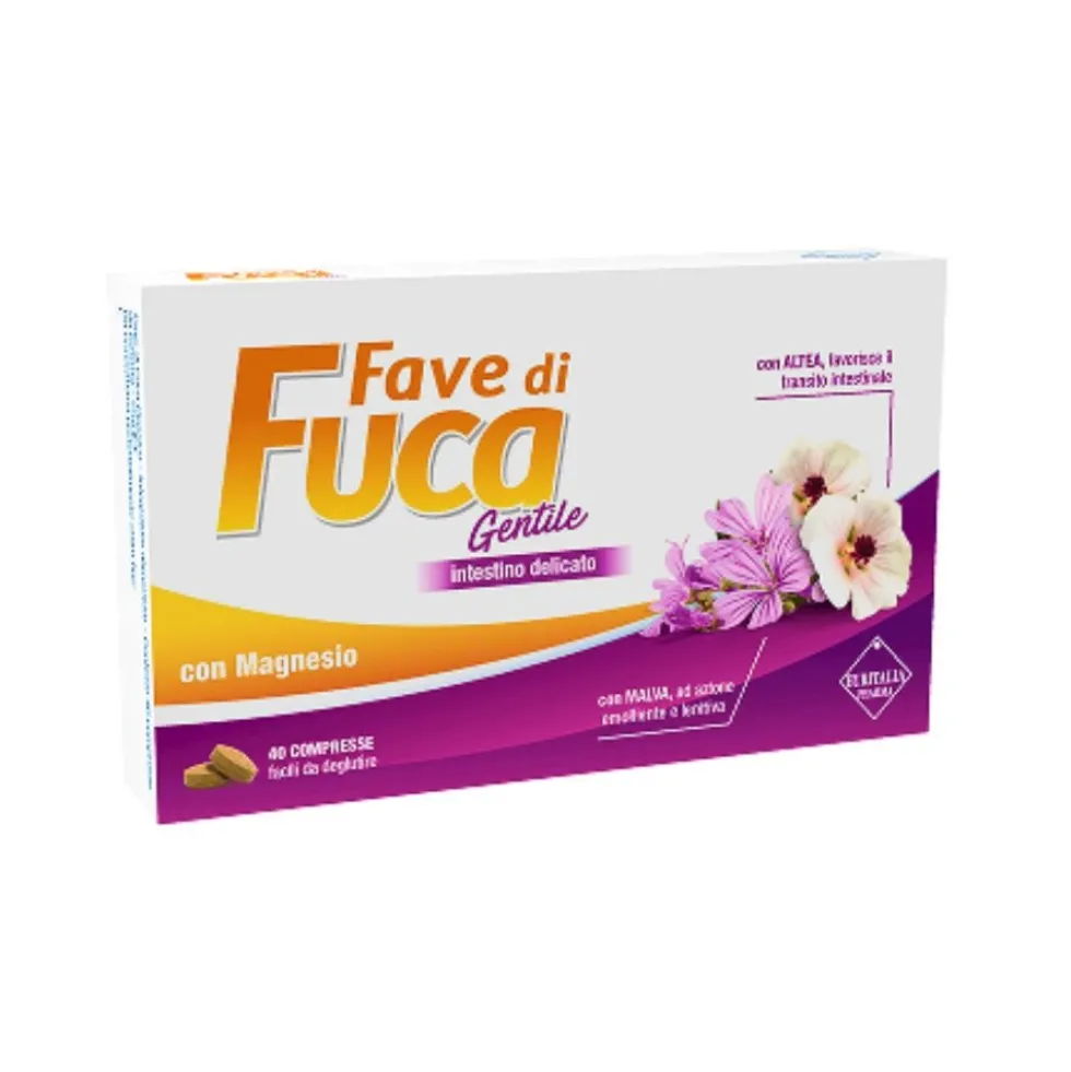Euritalia Pharma Fave di Fuca Gentile Integratore per il Benessere Intestinale, 40 Compresse
