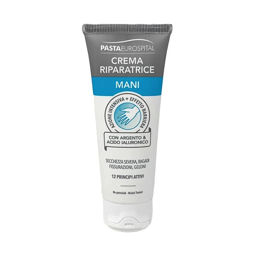 Eurospital Crema Riparatrice Mani - Crema intensiva per la secchezza e le ragadi, 75 ml