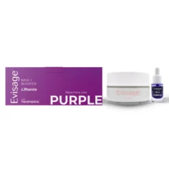 Evisage Maschera Viso Viola - Kit maschera viso idratante e liftante, 100 ml, 5 ml e pennello