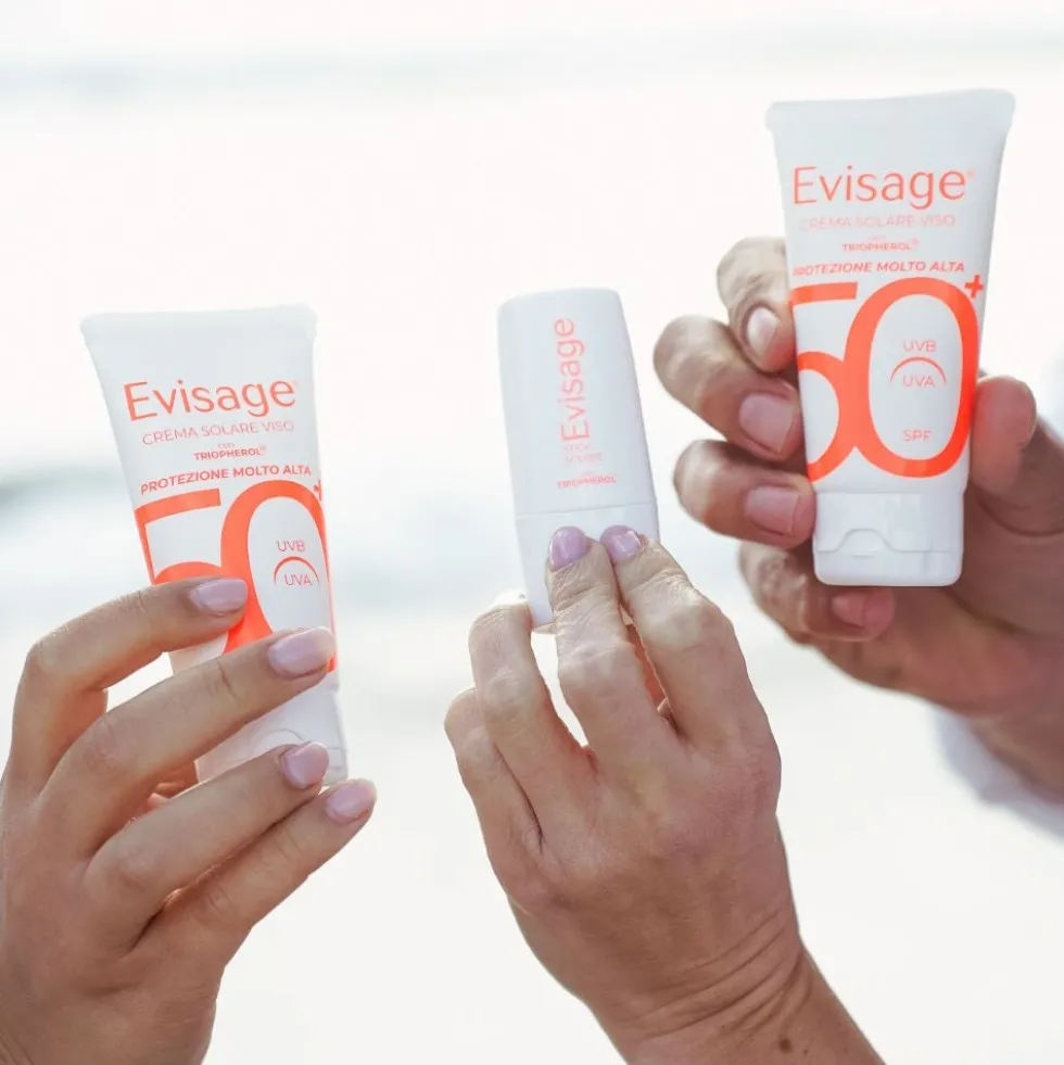 Evisage Stick Solare SPF50+ Protezione Molto Alta con Triopherol, 9ml