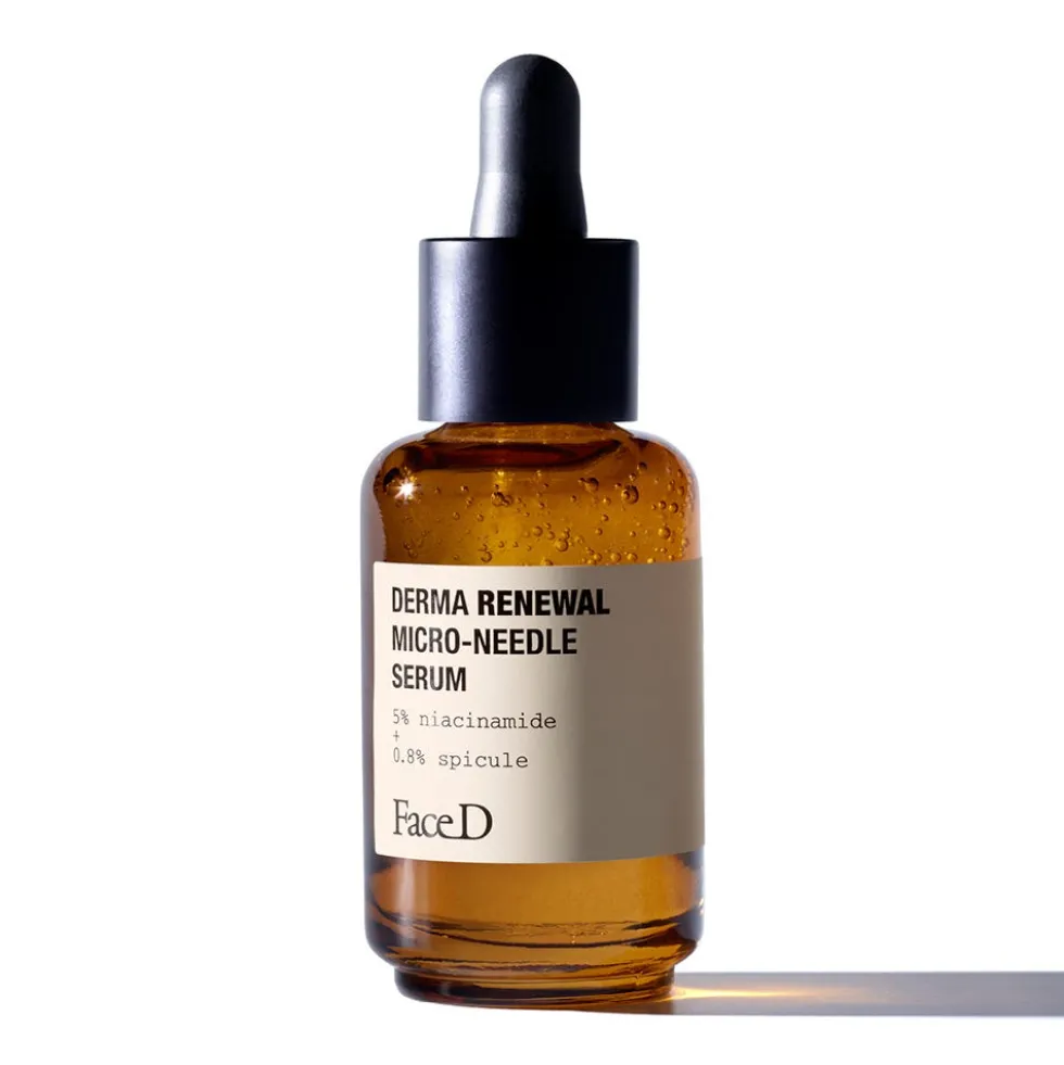 Face D Derma Renewal Micro-Needle Siero Viso Collo con Spicule naturali e Nianinamide, 30 ml