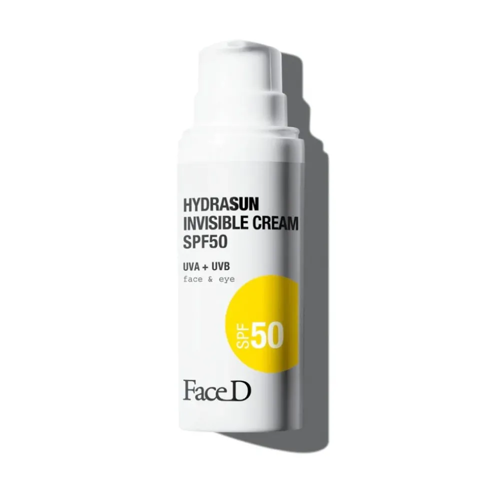 Face D Hydrasun Invisible Cream Crema Solare Viso e Occhi SPF50, 50ml