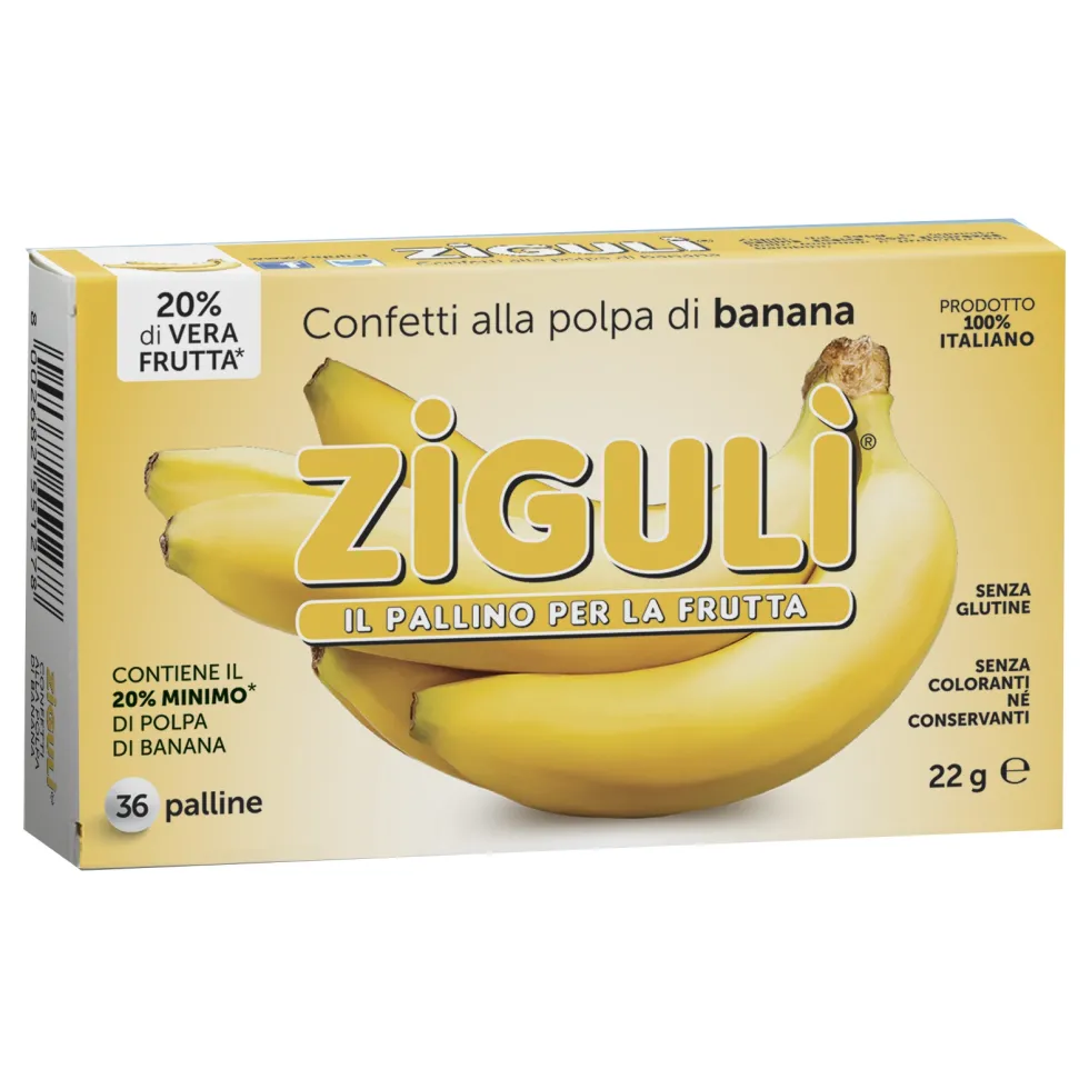Falqui Zigulì Banana - Palline senza glutine per la digestione, Falqui caramelle 22 g