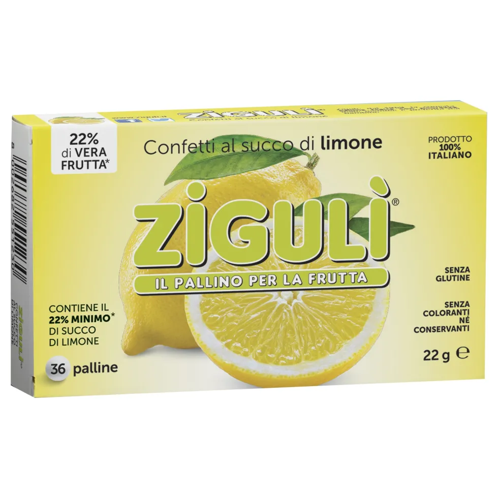 Falqui Zigulì caramelle limone - Palline al succo di limone senza glutine, 22 g