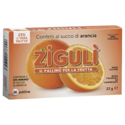 Falqui Ziguli caramelle all'arancia - Palline al succo senza glutine e conservanti, 22 g