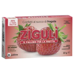 Falqui Ziguli caramelle - Confetti al succo di fragola senza glutine e conservanti, 22 g
