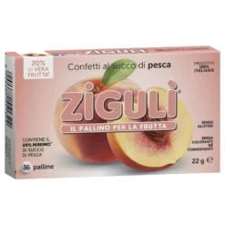Falqui Zigulì Pesca - Caramelle succo di pesca senza glutine, 22 g