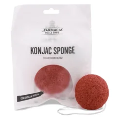 Farmacia delle Erbe Konjac Sponge con Argilla Rossa Spugna Detergente, 1 Pezzo