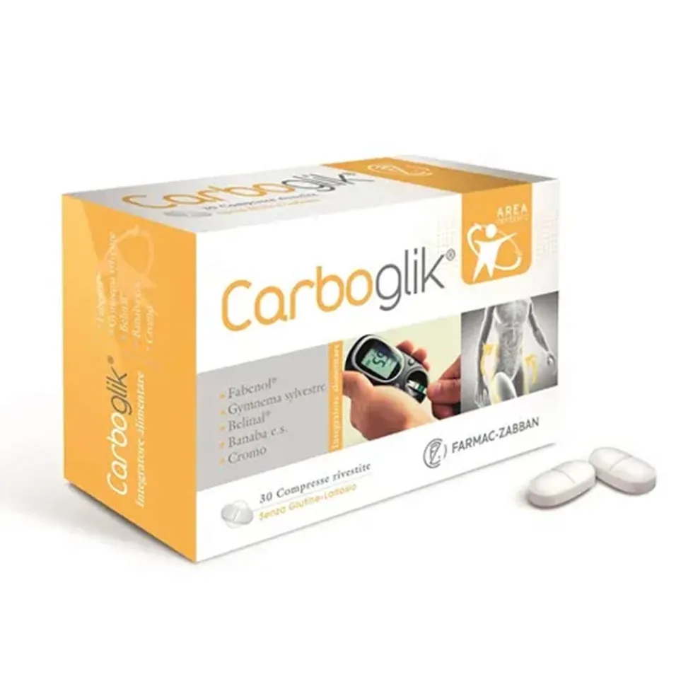 Farmac-Zabban Carboglik - Integratore alimentare per il controllo della glicemia, 30 compresse