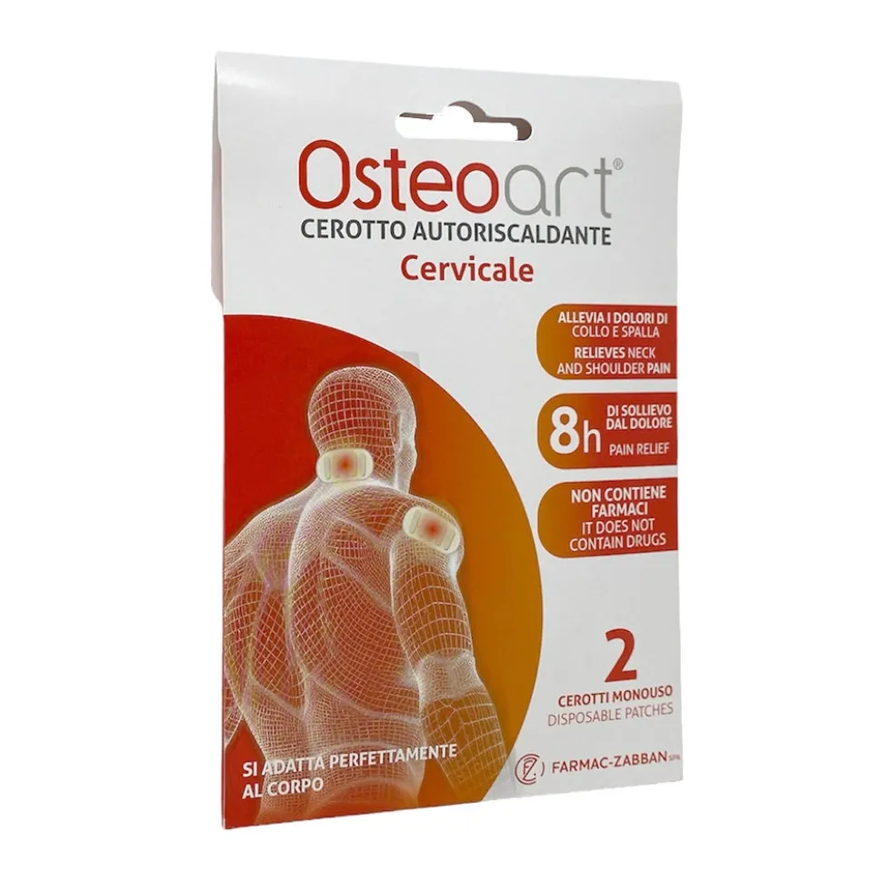 Farmac-Zabban Osteoart - Cerotto autoriscaldante per il sollievo dai dolori cervicali, 2 cerotti