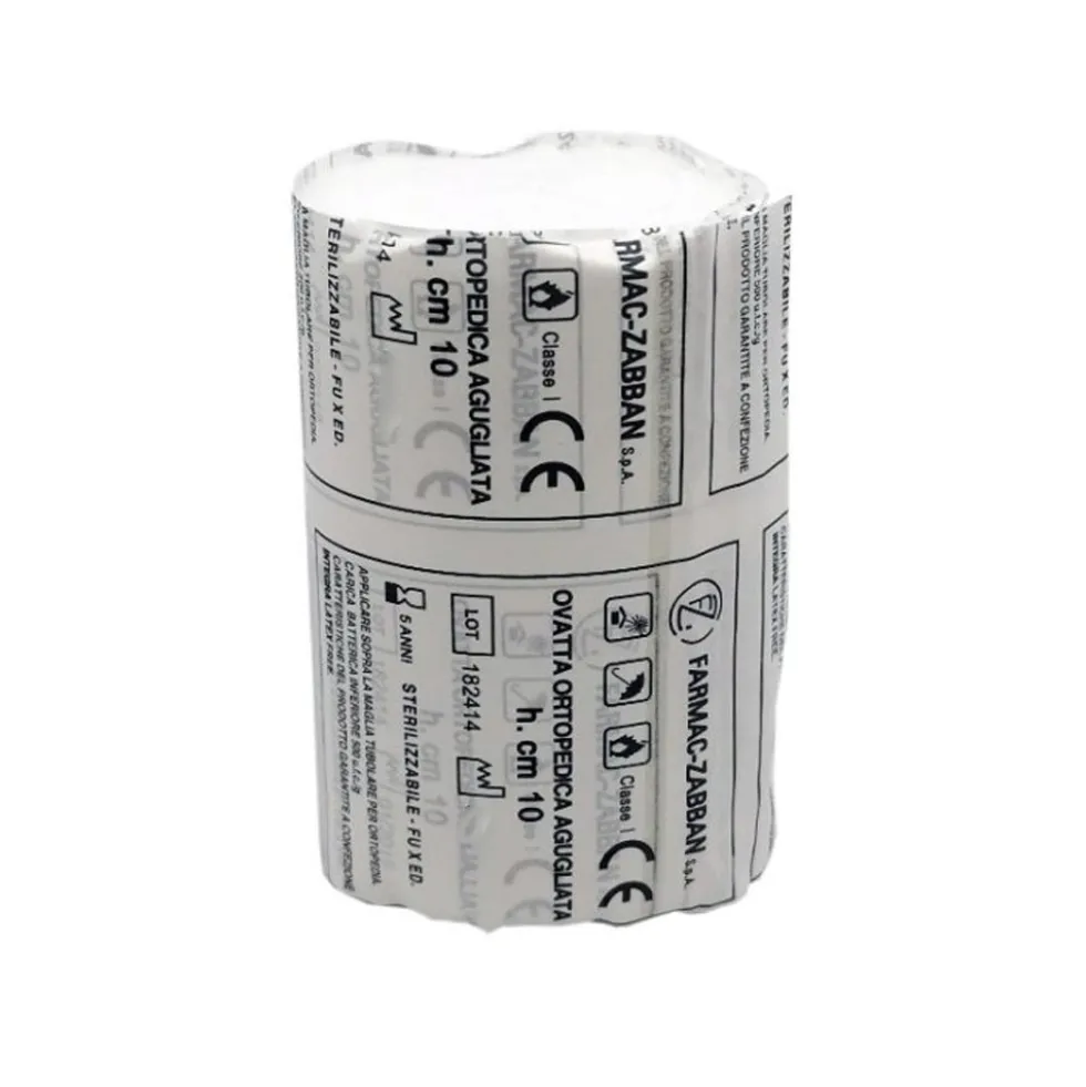 Farmac-Zabban Ovatta ortopedica agugliata - Benda per l'imbottitura, 1 rotolo da 10 cm x 4 m
