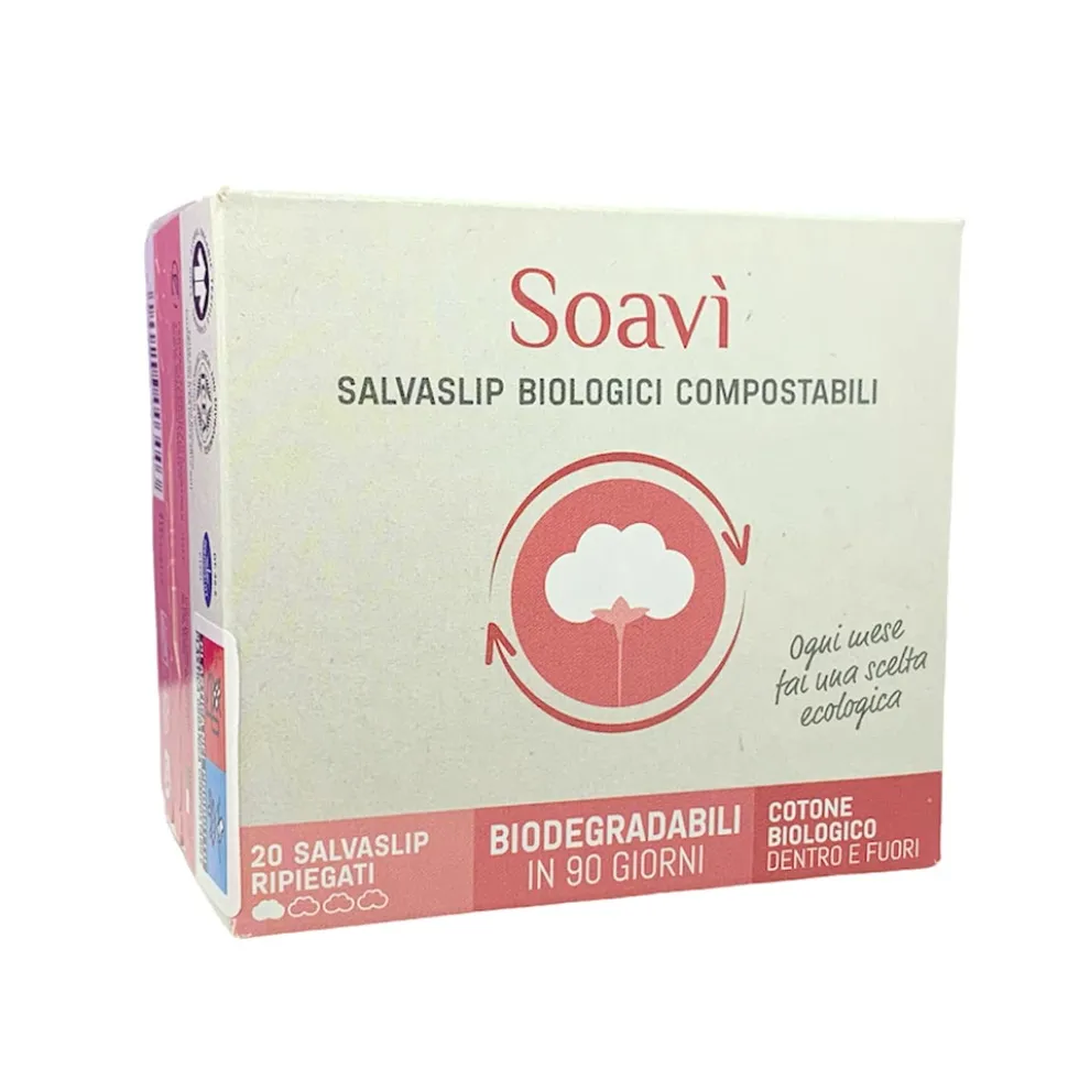 Farmac-Zabban Soavì - Salvaslip biologici e compostabili per il flusso leggero, 20 pezzi