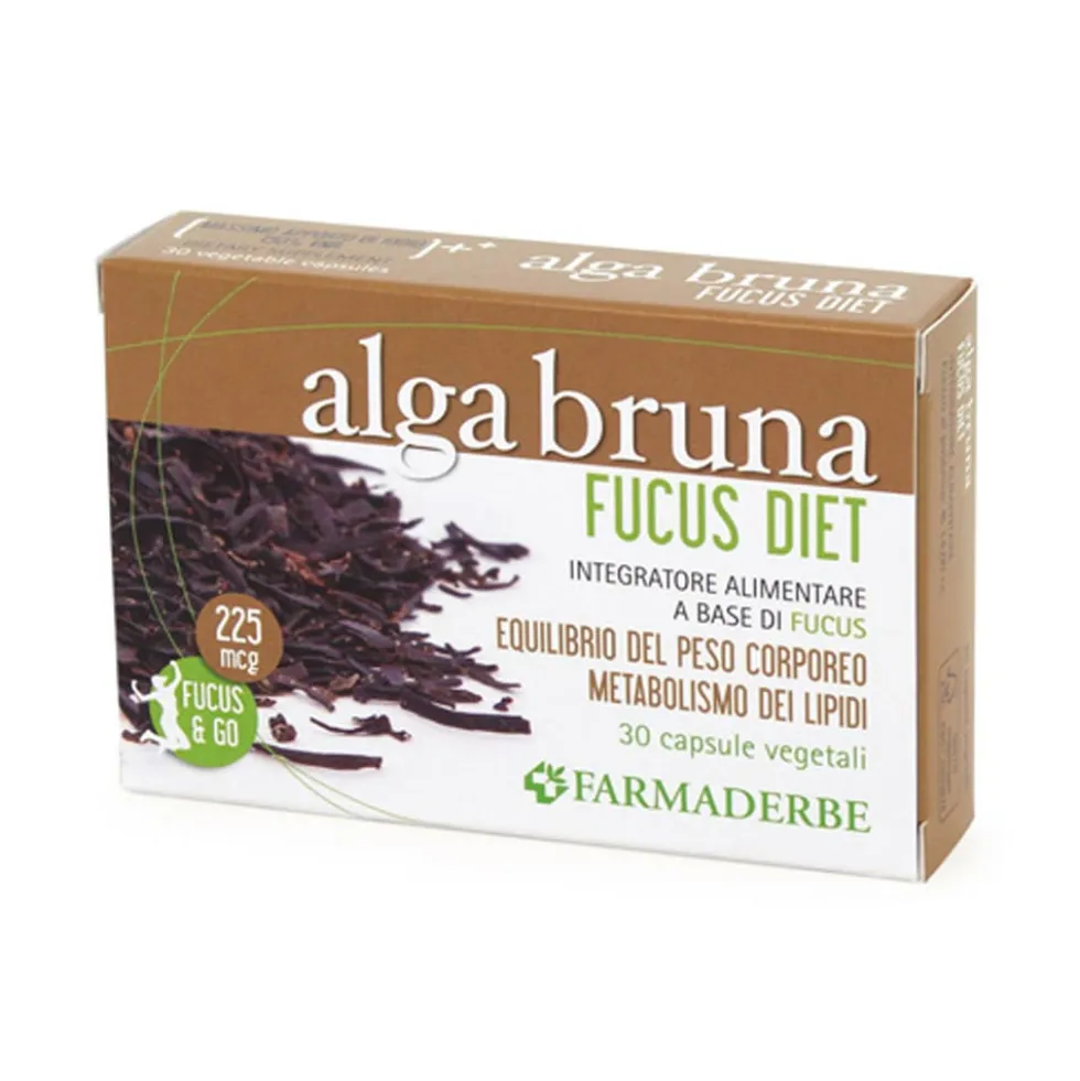 Farmaderbe Alga Bruna Fucus Diet - Integratore alimentare per l'equilibrio del peso, 30 capsule