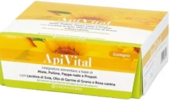 Farmaderbe Apivital Integratore Ricostituente con Pappa Reale Polline e Rosa Canina, 30 Stick da 20ml
