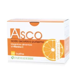Farmaderbe Asco - Integratore alimentare di vitamina C per le difese immunitarie, 100 bustine