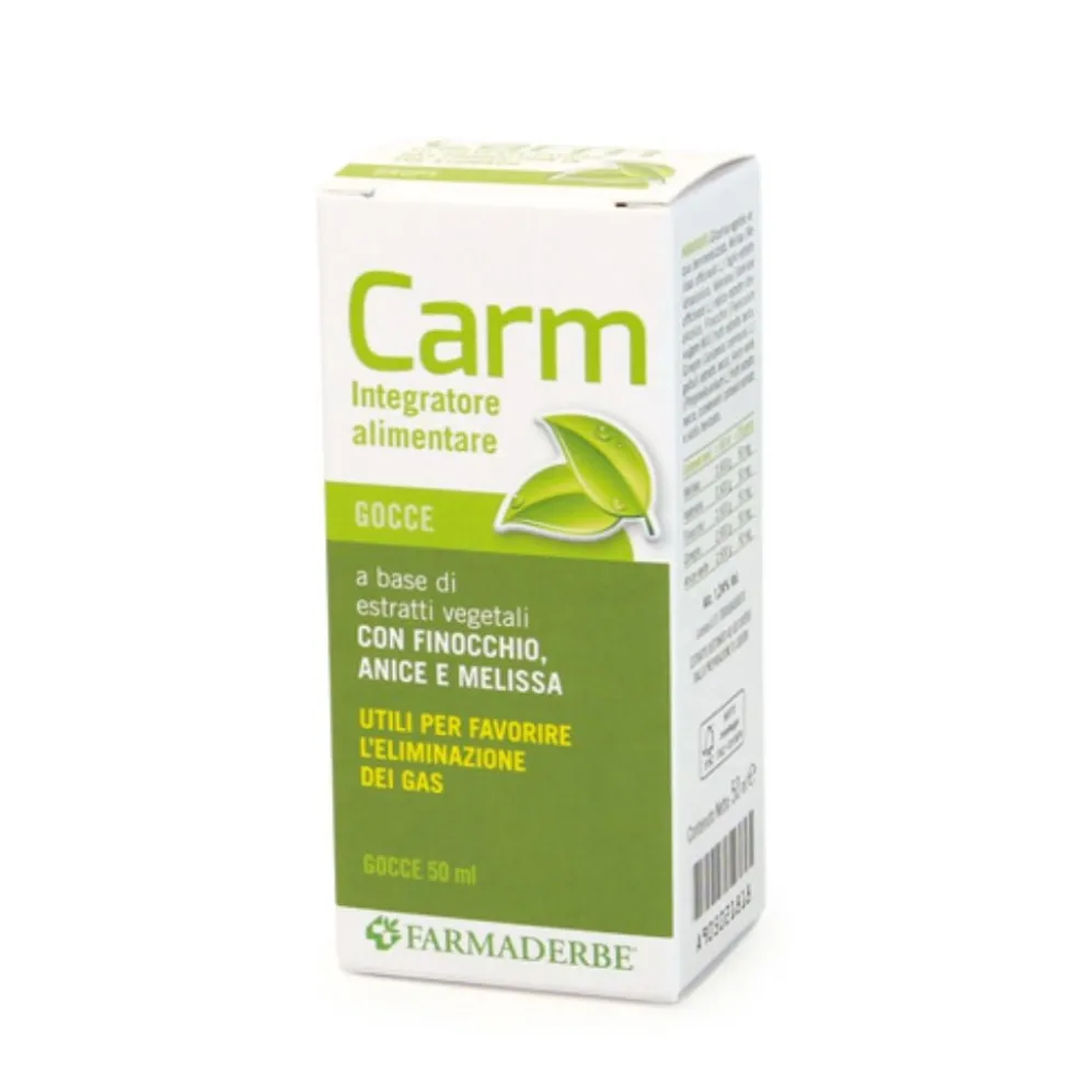 Farmaderbe Carm Gocce Integratore Alimentare per l'Intestino, 50ml