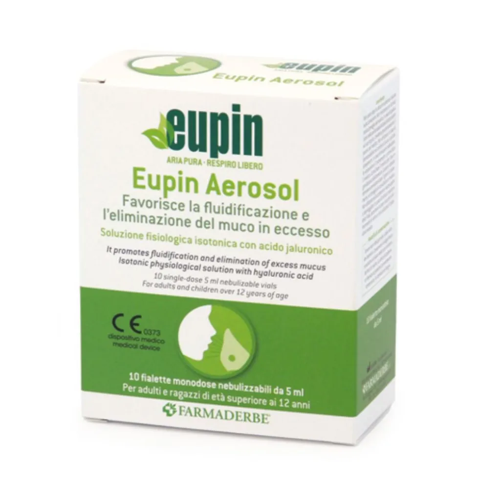 Farmaderbe Eupin Aerosol Soluzione Fisiologica Isotonica, 10 Fiale da 5ml