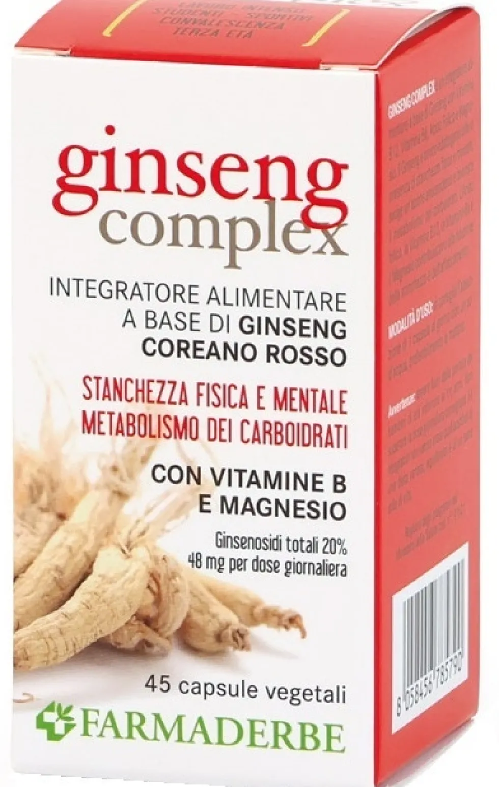 Farmaderbe Ginseng Complex Integratore Stanchezza Fisica e Mentale, 45 Capsule