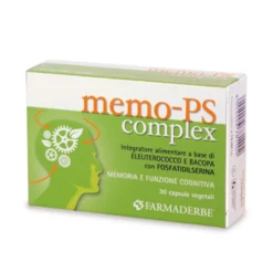 Farmaderbe Memo-Ps Complex - Integratore per la memoria e le funzioni cognitive, 30 capsule vegetali