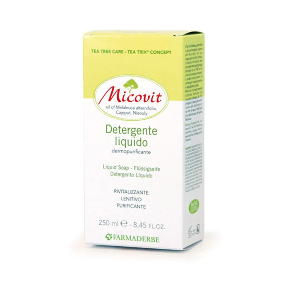 Farmaderbe Micovit - Detergente liquido dermopurificante per l'igiene intima e quotidiana, 250 ml