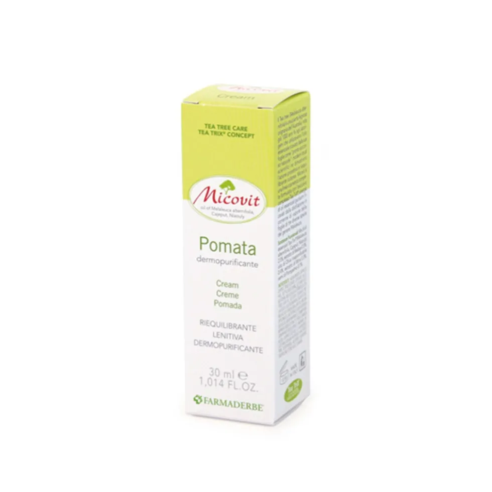Farmaderbe Micovit - Pomata dermopurificante e riequilibrante per le pelli impure, 30 ml