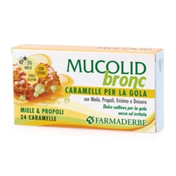 Farmaderbe Mucolid - Bronc Caramelle Gola Gusto Miele e Propoli, 24 caramelle