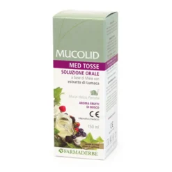 Farmaderbe Mucolid Med Tosse - Sciroppo per calmare la tosse secca e grassa, flacone da 150 ml