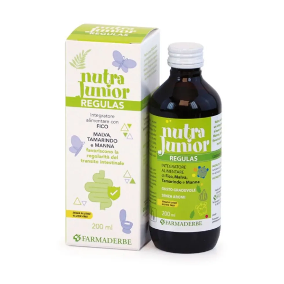 Farmaderbe Nutra Junior Regulas Integratore Alimentare Transito Intestinale per Bambini, 200ml