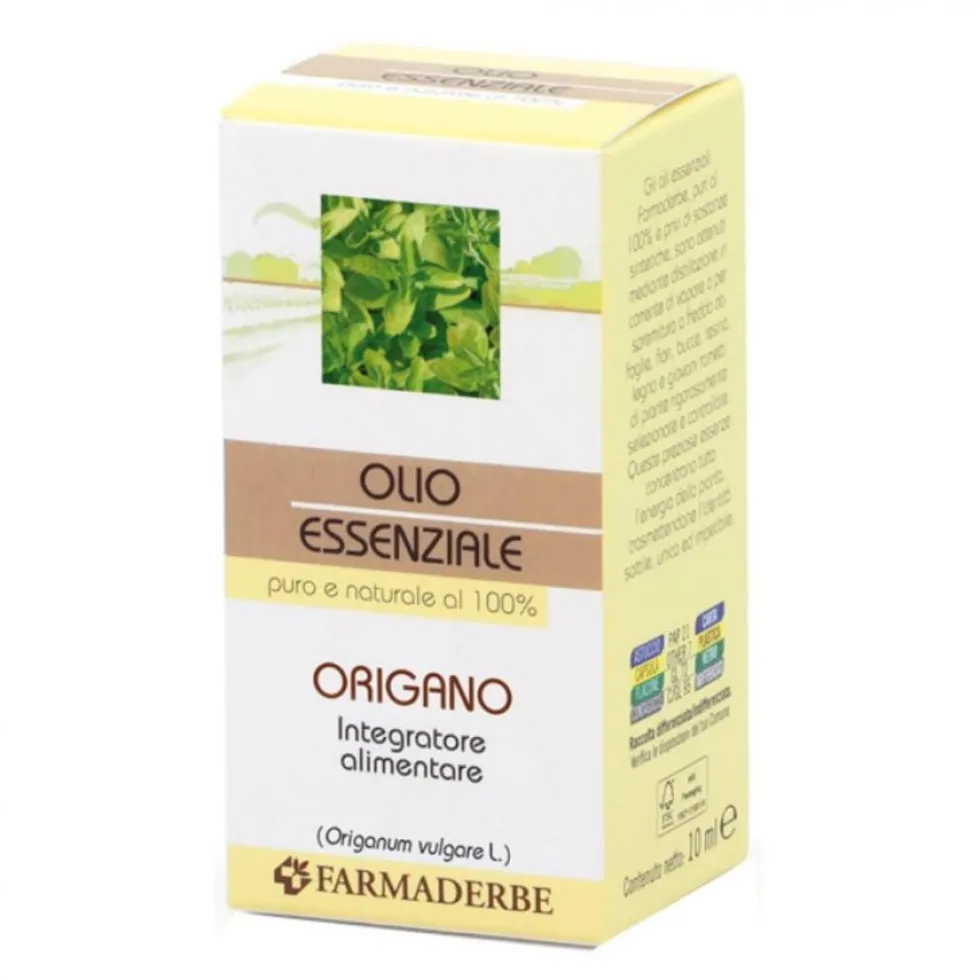 Farmaderbe Olio essenziale - Origano Integratore per la digestione e il meteorismo, 10 ml