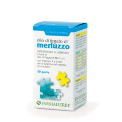 Farmaderbe Olio Fegato di Merluzzo Integratore Alimentare, 70 Perle