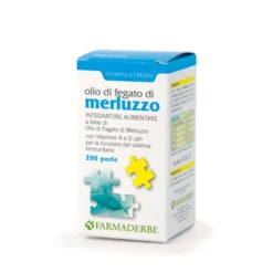 Farmaderbe Olio Fegato di Merluzzo Integratore Alimentare, 200 Perle