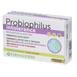 Farmaderbe Probiophilus - Intolerance Integratore Alimentare, 12 stick