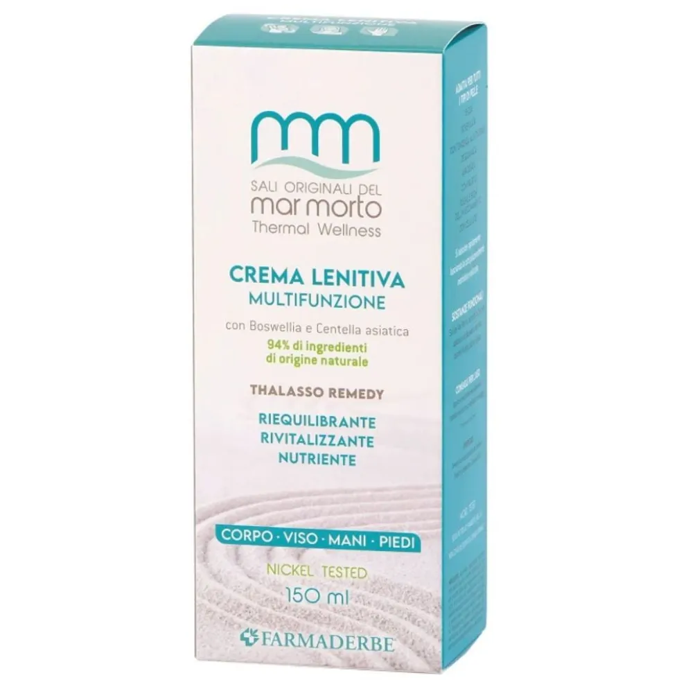 Farmaderbe Sali del Mar Morto - Crema lenitiva multifunzione per la pelle secca e irritata, 150 ml