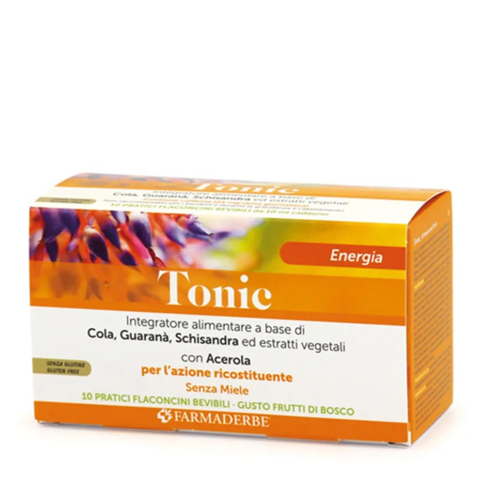 Farmaderbe Tonic Senza Miele - Integratore tonico per il recupero delle energie, 10 fiale da 10 ml