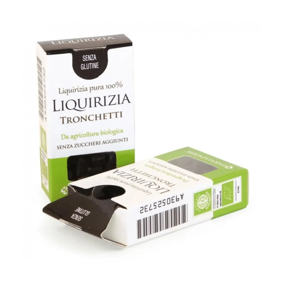 Farmaderbe Tronchetti di liquirizia pura - Caramelle lenitive per la gola e la digestione, 25 g