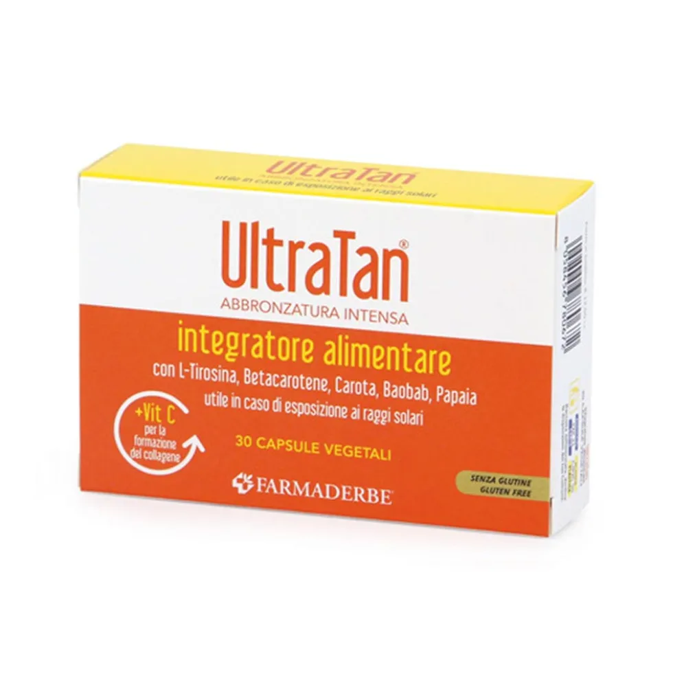 Farmaderbe Ultra Tan - Integratore per l'Abbronzatura, 30 Capsule