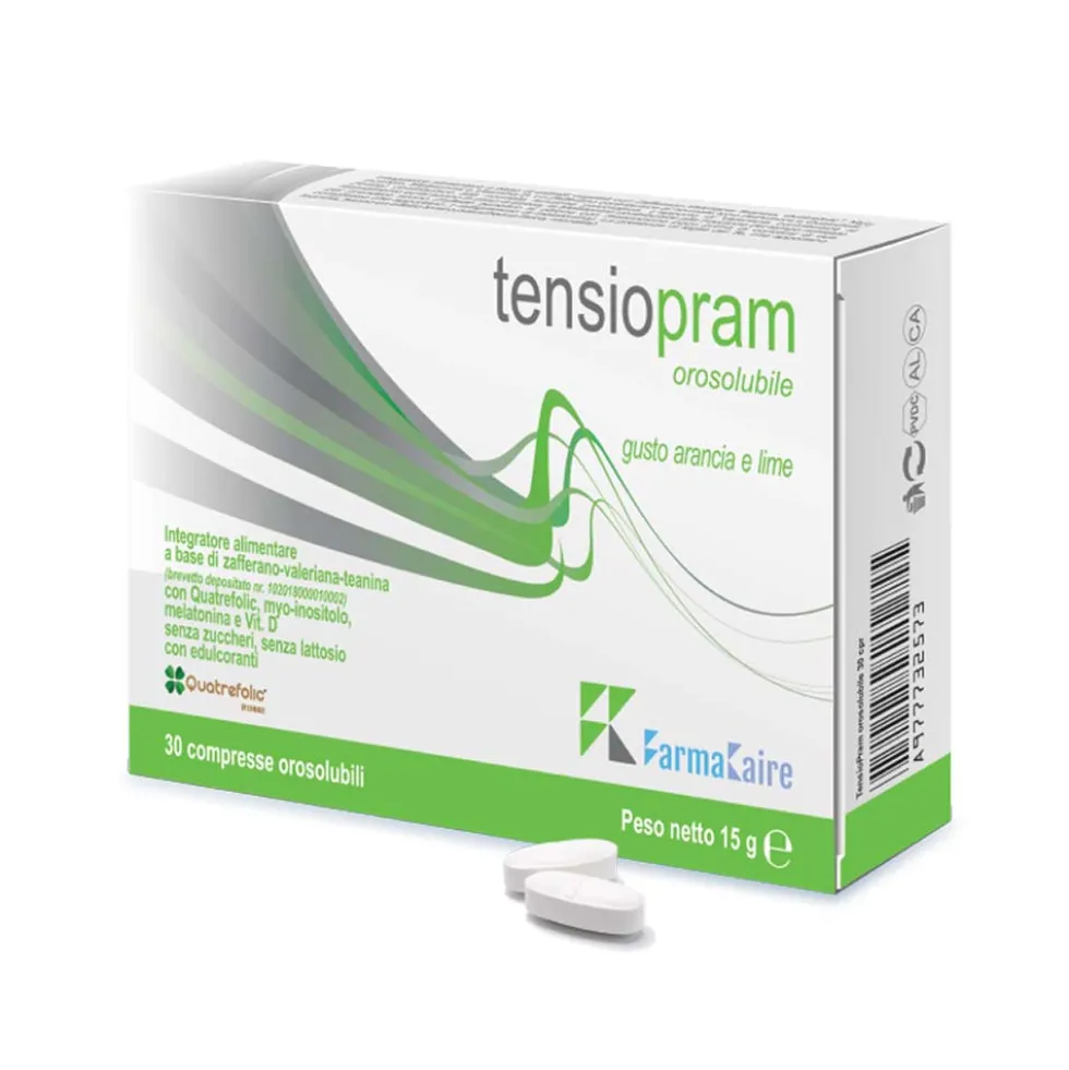 Farmakaire Tensiopram Orosolubile Integratore Sonno e Buonumore, 30 Compresse