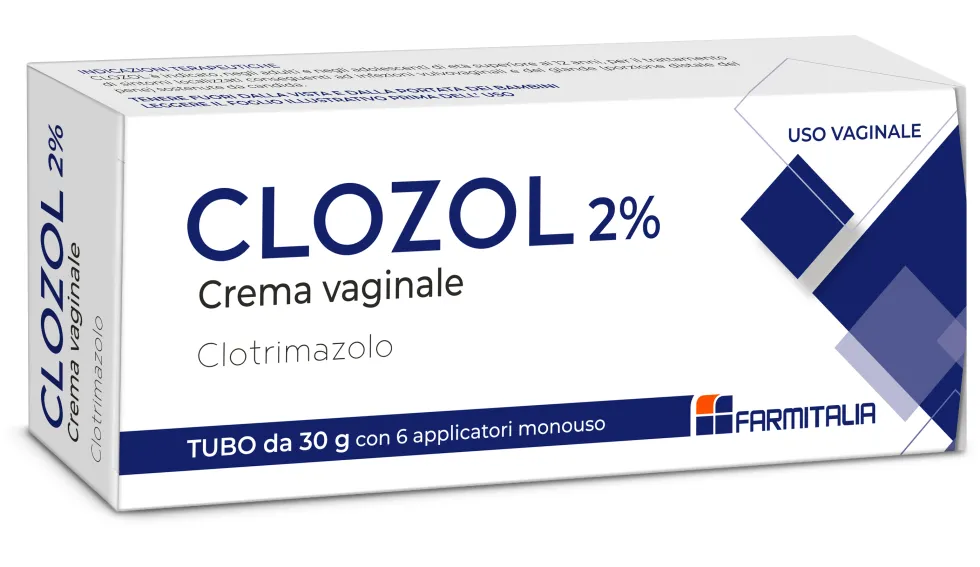 Farmitalia Clozol 2% - Crema vaginale antimicotica per le infezioni da candida, 30 g