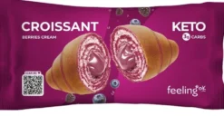 Feeling Ok Croissant ai Frutti di Bosco - Cornetto proteico per la dieta chetogenica, 50 g