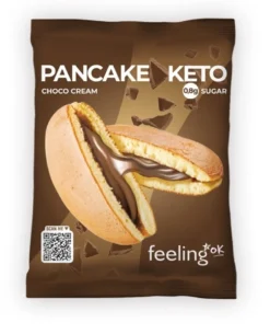 Feeling Ok Pancake Keto Choco Cream - Pancake proteico al cacao per la dieta chetogenica, 50 g
