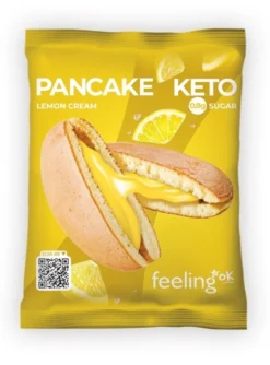 Feeling Ok Pancake Keto crema al limone - Pancake proteico per la dieta chetogenica, 50 g