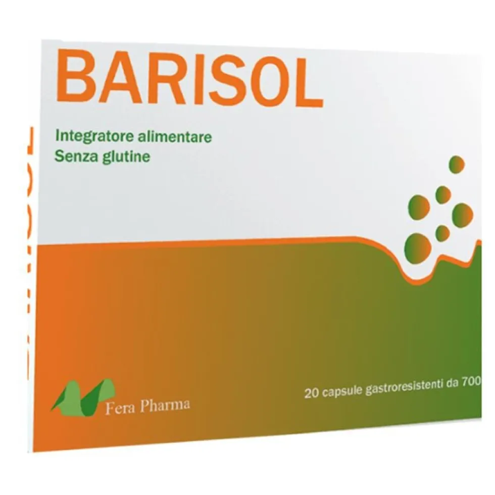 Fera Pharma Barisol - Integratore alimentare per la digestione e il meteorismo, 20 capsule
