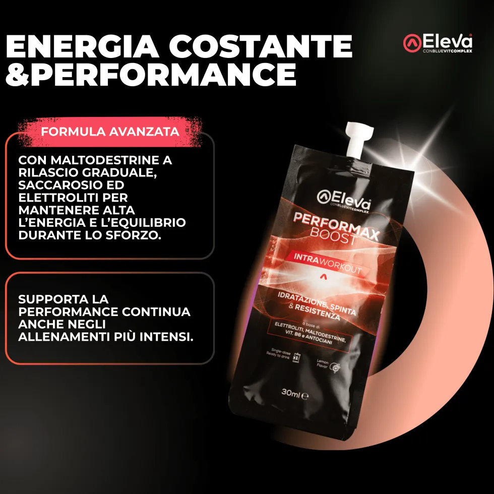 Fera Pharma Eleva Performax Boost - Integratore per energia e idratazione, 12 bustine da 30 ml